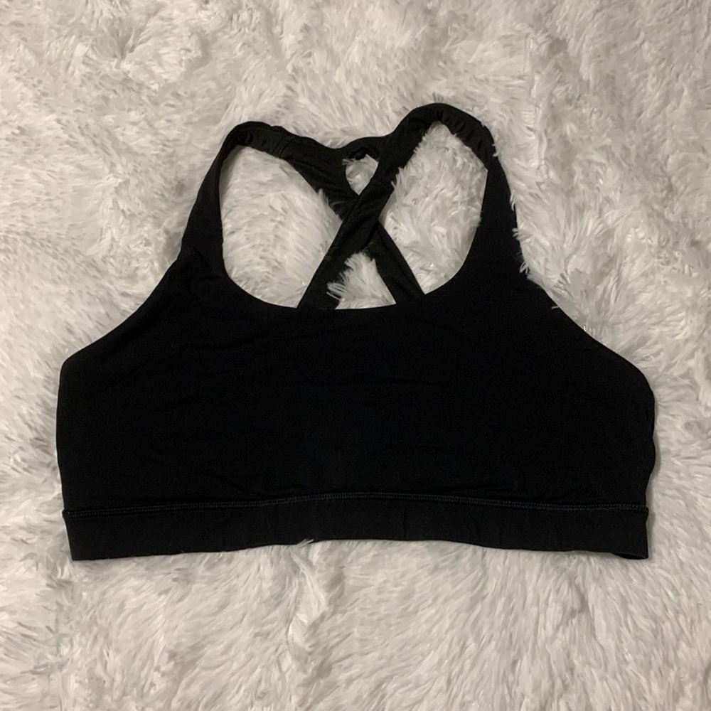 Lululemon Time to Sweat Bra Medium Support B/C Cups, Size 12, Black
